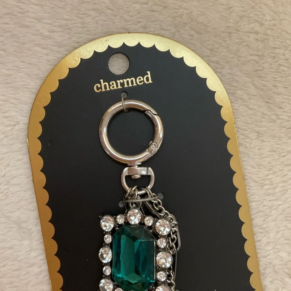 Charmed Teal and Silver Keychain Holder